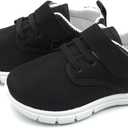 Toddler Sneakers  Wide Toe Box Barefoot Shoes for Boys & Girls, Breathable Mesh, Lightweight Non-Slip Walking & Running Shoes (Black)