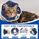 Soft Adjustable Cat Cone Collar, Comfortable Recovery Collar for Cats After Surgery (Dark Blue, Small)