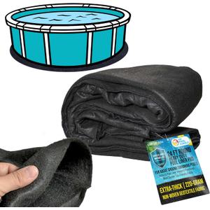 U.S. Pool Supply Ground Shield 24-Foot Round Heavy Duty Pool Liner Pad for Above Ground Swimming Pools - Protects Pool Liner, Prevents Punctures, Weed Barrier, Eco-Friendly Fabric - Extends Liner Life (24ft Round)