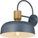 Darkaway Modern Barn Light Fixtures Wall Lamps Sconces with Hammered Metal Shade, Blue Gooseneck Lighting for Outdoor Indoor Patio Porch Hallway (Blue-12.4inch-1pcs)