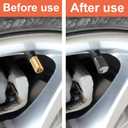 4 x Tire Valve Stem Caps, Black, 6 pcs/Pack, Anodized Aluminum Tire Valve Cap Set, Corrosion Resistant, Universal Stem Covers for Cars Trucks Motorcycles SUVs and Bikes (Black)