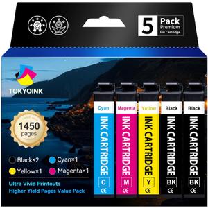 TOKYOINK 232XL Ink Cartridges Combo Pack Remanufactured Replacement for 232 Ink Cartridge 232 XL T232XL for WF-2930, WF-2950, XP-4200, XP-4205 Printer Ink (2 Black, Cyan, Yellow, Magenta 5 Pack)