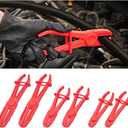 zipelo Hose Clamp Pliers, 6 Pack 3 Size Line Pinch Clamps Set, Plastic Hose Pinching Off Pliers for Automotive Radiator, Brake, Gas, Coolant Hoses and Fuel Lines (Red)