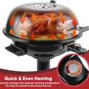 Electric Grill, CUSIMAX Electric Indoor/Outdoor Grill, 1600W Portable BBQ with Lid for Indoor & Outdoor Use, Adjustable Heat, Removable Stand Grill for Cookouts, BBQ Gatherings, Small Spaces
