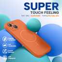 Miracase Magnetic for iPhone 15 Case, [Soft Anti-Scratch Microfiber Lining], Compatible with MagSafe, Liquid Silicone Case Shockproof Drop Protection Phone Case for 15,Orange