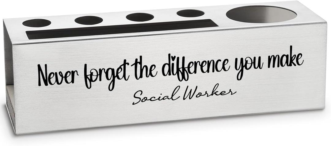 vizuzi Social Worker Gifts for Women, Men, Appreciation Thank You Gifts for School Social Worker Week Supplies Pencil Pen Holders Zgg32