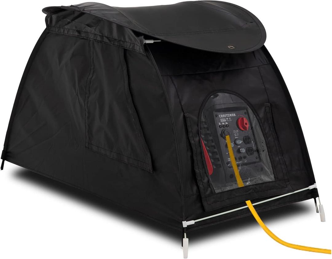 Generator Tent Cover for Most 1000-5000 Watt, 36*20*23in, Black
Heavy Duty Waterproof 600D Oxford, Generator Cover While Running, 2 Vents for Exhaust, Windproof, All-Weather Protection