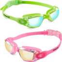 2 x Adult Swim Goggles 2 Pack Anti Fog Swimming Goggles, No Leaking UV Protection Pool Goggles for Men Women Youth