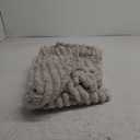 NEWCOSPLAY Super Soft Throw Blanket Linen Premium Silky Flannel Fleece 3D Ribbed Jacquard Lightweight Bed Blanket All Season Use (Linen Ribbed, Throw,(50"x60")