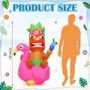 Shappy 5 ft Inflatable Tiki Flamingo Surfboard Luau Hawaiian Party Decorations Summer Inflatables Outdoor LED Lighted Tiki Blow up Beach Tropical Pool Surfing Yard Party Supplies Favors(Delicate)