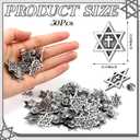 Kigeli 50 Pcs Easter Pin Star of David Interfaith Enamel Pins Bulk Christian Cross Label Brooch for Messianic Jewish Jewelry(Silver)