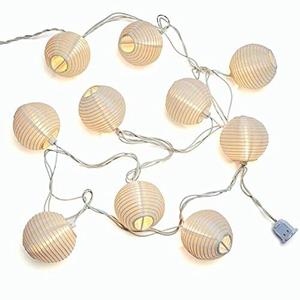 SUNSGNE 8.5Ft Cute White Lantern String Lights, 10 Mini LED Oriental Style White Lanterns Plug in Home & Garden Decorative Lights for Indoor/Outdoor Patio Party Wedding Bedroom Bistro Bar