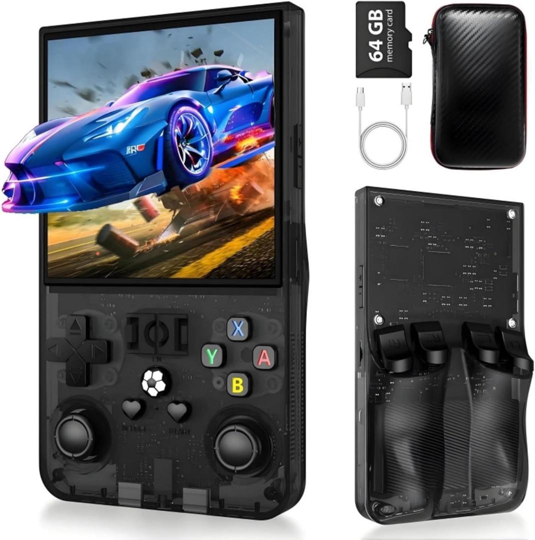 R36MAX Retro Handheld Game Console  18,000+ Classic Games, 4.0" IPS Display, Linux System, 64GB Storage  Your Retro Gaming Console and The to Relive Timeless Classics.(Black)