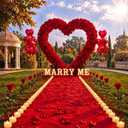 Will You Marry Me Sign Kits Metal Heart Arch Proposal Decorations