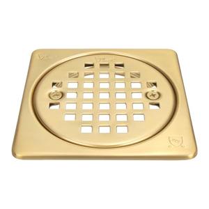 4 Inch Shower Drain Cover, Square Floor Drain Cover Replacement,Grille with Removable Cover,Hair Catcher/Drain Strainer for Bathrooms&Showers - SUS304 Stainless Steel & CUPC Certified(Brushed Gold)
