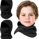 Aegend Balaclava Face Mask for Kids Age 5-12, Windproof Ski Face Neck Warmer for Cold Weather Winter Outdoor Sports (Small, Black & Black)
