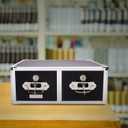 Vaultz Locking 4 x 6 Index Card Cabinet, Double Drawer, Black (VZ01395)
