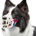 OKKIC Basket Muzzle Allows Panting Drinking, Anti Biting Chewing, Suitable for Grooming Trimming Training, Transparent, Size 2