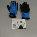 100% Waterproof Gloves for Men and Women, Winter Work Gloves for Cold Weather, Touchsreen, Thermal Insulated Freezer Gloves, With Grip, Blue, Large