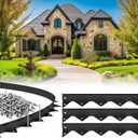 Pushglossy 39.37 inch Metal Paver Edging with Spikes for Paver Projects 39.37" L x 1.2" H Black Bendable Metal Strips Yard Landscape Lawn Edging Border Pathway Divider for Lawn, Garden, Yard