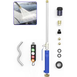 Extendable High Pressure Power Washer Wand for Garden Hose,Jet Nozzle Hydro Jet Washer Tool (17"-26" Adjustable) with Nozzles & Quick Connectors for Gutter Cleaning Car Wash Patio Lawn Watering (11)