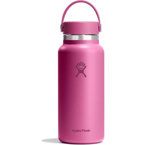 Hydro Flask Water Bottle - Insulated Stainless Steel - Wide Mouth Flex Lid, Non Spill, Leakproof and Refillable in 32 Oz Reef Pink