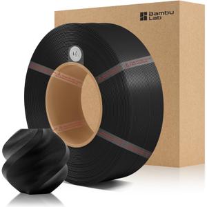 Bamboo PLA Matte Refill Filament 1.75mm 1 KG (2.2lbs) with RFID for Bambu Lab A1/X1/P1 Series 3D Printers,Easy to Print, 3D Printing Filament,No Spool, +/- 0.03mm (Charcoal Black 11101)