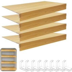Wire Shelf Cover, Wire Rack Covers for Pantry,PVC Wood-Look Faux Wood Shelf Liners,35x16 Inch,0.24inch Thick for Home and Kitchen Organization