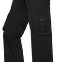 High Waist Stretch Cargo Pants Women 6 Pockets Relaxed Fit Straight Wide Leg Y2K Pants (US, Alpha, X-Large, Regular) Black