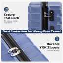 Coolife Carry On Luggage Airline Approved with Spinner Wheels, Hard Shell Suitcase TSA Lock Lightweight Travel Luggage 20-inch,Blue