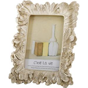 JAZPlayer 4x6 Picture Frame, Vintage Photo Frame Pale Gold Dcor with Deluxe Floral Design (Floral Gold 4x6)