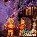 4 Pack Christmas String Lights Battery Operated, Each 50 LED16.5Ft Dark Green String Lights Auto Timer 8 Modes Indoor Outdoor Xmas Wreath Tree Decor (Multicolor)