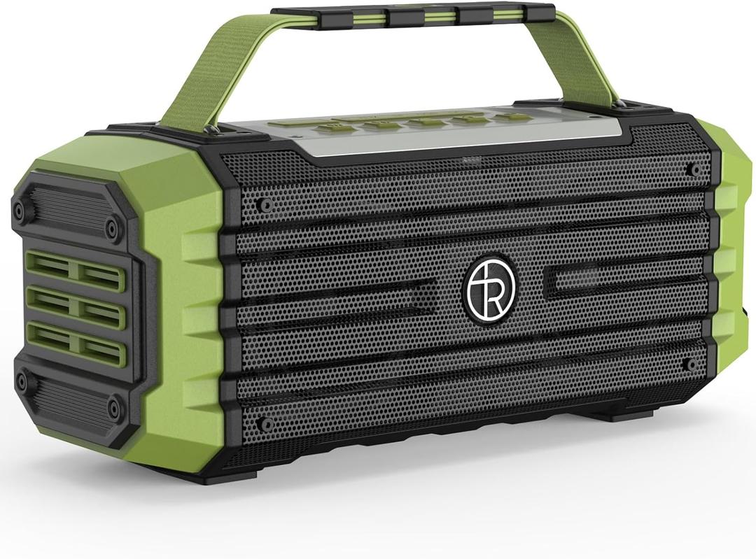 Portable Bluetooth Speaker 120W Peak 80W Wireless Speakers, TWS Pairing, Deep Bass, Hi-Fi Loud Speaker, IPX6 Waterproof, DSP Sound Boombox for Outdoor, Camping, Party, Beach (Green)