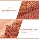 Litanika Burnt Orange Comforter Sets for Queen Bed, 3 Pieces Boho Terracotta Stripe Colorblock Bedding Comforter Set, Rust Fluffy Bed Set (90x90In Comforter, 2 Pillowcases)