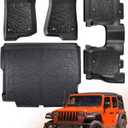Floor Mats Cargo Liner for Jeep Wrangler JL 4X4 2018-2025 Without SUBWOOFER (Non JK or 4XE) All Weather Protector TPE Tech Trunk Mats for Wrangler JL 2019 2020 2021 2022 2023 2024 Accessories