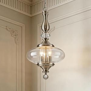 Brushed Nickel Pendant Light 11.8'' Wide 23.6'' High Modern Glass Pendant Light for Dining Room, Kitchen Island Adjustable Height