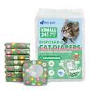 Pet Soft Disposable Cat Diapers  Diaper for Female & Male Cats, Puppy Doggie Diapers for Female Dogs with Adjustable Foam Tail Hole, Small (24Pcs, Yellow)