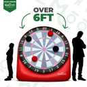 Swooc Games - Premium Inflatable Giant Kick Darts (15+ Ways to Play) - Jumbo Soccer Dartboard with Air Pump - Big Carnival Games - Giant Outdoor Games - Oversized Dart Board Yard & Lawn Game