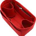 LEXSION Felt Purse Organizer Insert Zipper Pocket with Two Removeable Bottle Holder