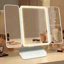 3X 5X Magnifying Trifold LED Makeup Mirror, Adjustable Angle Vanity Mirror with Customizable Lighting, Rechargeable Foldable Lighted Cosmetic Mirror for Home Travel Skincare