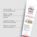 2 x EltaMD UV Physical Tinted Sunscreen for Face, SPF 41, 100% Mineral Active Sunscreen, Transparent Zinc Oxide Finish