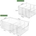 Expandable Acrylic Purse Organizer for Closet 2 Pack, 4 Sections Adjustable Clear Handbag Storage Bag Organizer Holder with Removable Dividers for Shelf, Handbags, Clutch, Wallet