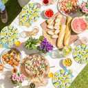 96 Pcs Lemon Party Decorations Summer Lemon Birthday Party Supplies Plates Napkins and Forks for Yellow Lemon Baby Shower Bridal Shower Serves 24