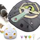ORSDA 4 in 1 Interactive Cat Toys - Automatic Cat Toys for Indoor Cats & Kittens, 8 Holes Mice Whack-A-Mole, Hide and Seek Smart Motion with 5PCS DIY Replacement Refills