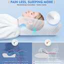 Osteo Cervical Pillow for Neck Pain Relief, Hollow Design Odorless Memory Foam Pillows with Cooling Case, Adjustable Orthopedic Bed Pillow for Sleeping, Support for Side Back Sleepers (Queen(25.5*16.5*5.2/4.1 inches), White)