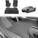 All Weather XPE Floor Mats Compatible with Tesla Cybertruck 2025 2024, Pickup Truck Accessories, Heavy Duty Non-Slip 3D Pattern Waterproof Protect Floor, Set of 