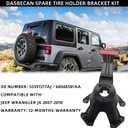 Dasbecan 55397217AJ Spare Tire Holder Bracket Tire Carrier Rack Compatible with Jeep Wrangler JK 2007-2018 68048581AA High Center Mount 3rd Third Brake Light Assembly with Line