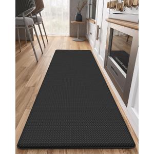Color&Geometry Anti Fatigue Cushion Kitchen Mat for Floor -17"x59",Easy Clean, Water & Oil Proof, Anti Slip, Foam Rubber Runner Rug for Front Sink Comfort Standing,Black