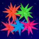 Mega-L Glow in The Dark Party Supplies, 5 Pcs Neon Explosion Star Balloons Kit, Neon Party Decorations, DIY Neon Balloon with 12 point Cone Balloons for Birthday Wedding Graduation