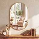 DUMOS 24" x 36" Oval Bathroom Mirror, Gold Wall Mirrors with Metal Frame